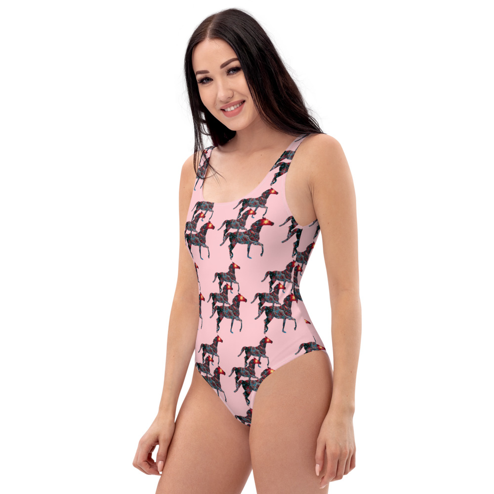 all-over-print-one-piece-swimsuit-white-left-606386cea4ca8.jpg Horse Print One Piece Women's Swimsuit