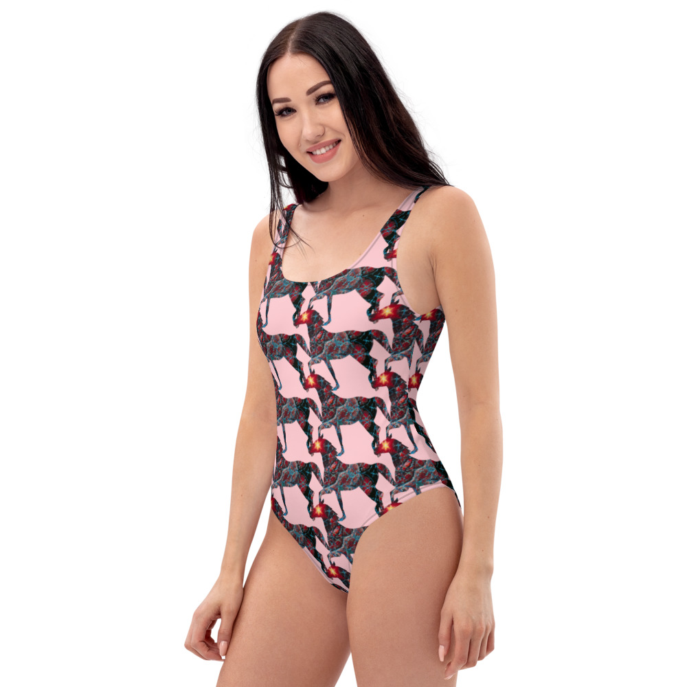 Horse Print One Piece Women's Swimsuit