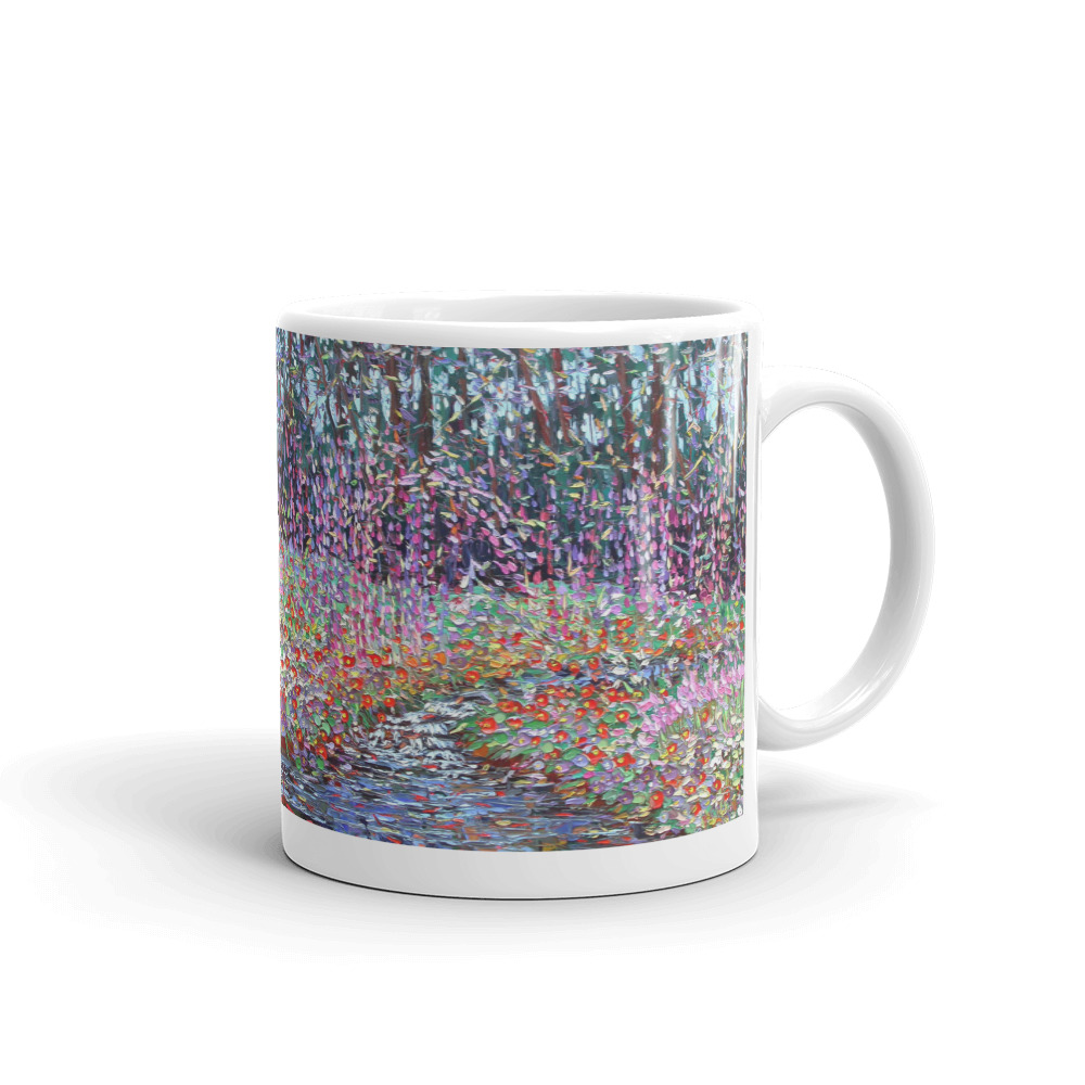 flower mug, forest, ceramic mug, coffee mug, tea mug